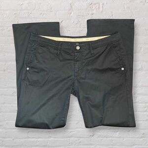 7 For All Mankind Women's Navy Blue Boot Cut Button Fly Pants Size 30